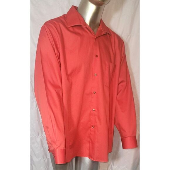 NWOT - Van Heusen Regular Fit Lux "Red" Sateen Date Dress Shirt - 17.5 - Picture 5 of 8